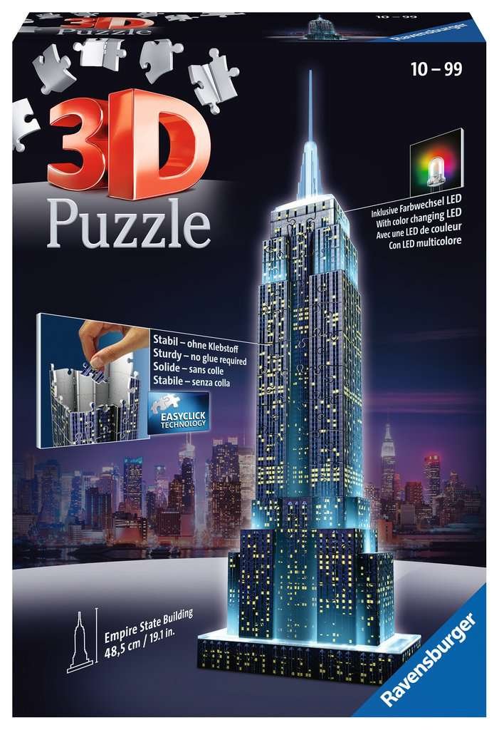 3D PUZZLE ΔΙΑΣΗΜΑ ΚΤΙΡΙΑ: ΕΜΠΑΙΡ ΣΤΕΙΤ ΜΠΙΛΤΙΝΓΚ NIGHT EDITION (216 TEM) - 12566