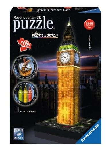3D PUZZLE ΔΙΑΣΗΜΑ ΚΤΙΡΙΑ: ΜΠΙΓΚ ΜΠΕΝ NIGHT EDITION (216 TEM) - 12588