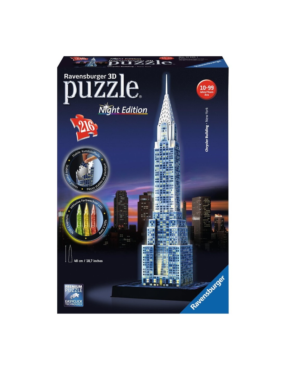 3D PUZZLE ΔΙΑΣΗΜΑ ΚΤΙΡΙΑ: CHRYSLER BUILDING NIGHT EDITION (216 TEM) - 12595