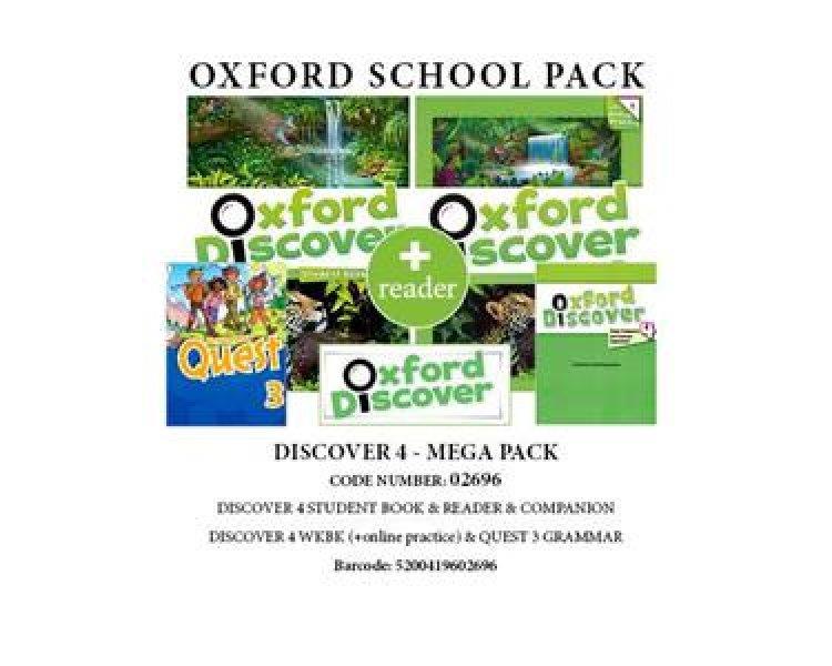 OXFORD DISCOVER 4 PACK MEGA (SB  WB WITH ONLINE PRACTICE  QUEST 3 GRAMMAR  COMPANION  READER) - 02696