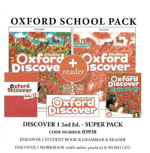 OXFORD DISCOVER 1 SUPER PACK ( SB  WB WITH ONLINE PRACTICE  GRAMMAR  WORDLIST  READER) - 03938 2ND ED