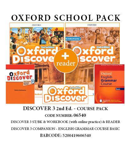 OXFORD DISCOVER 3 2ND ED COURSE PACK (SB  WB(ON LINE)  ENGLISH GRAMMAR COURSE BASIC WOKEY (E-BOOK)  READER) - 06540