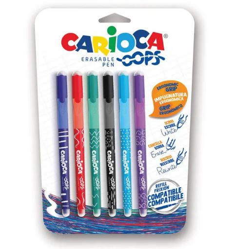 CARIOCA ΣΤΥΛΟ ERASABLE OOPS (6 ΧΡ)