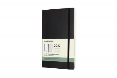 WEEKLY NOTEBOOK LARGE BLACK SOFT 2022