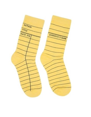 LIBRARY CARD YELLOW SOCKS - LARGE