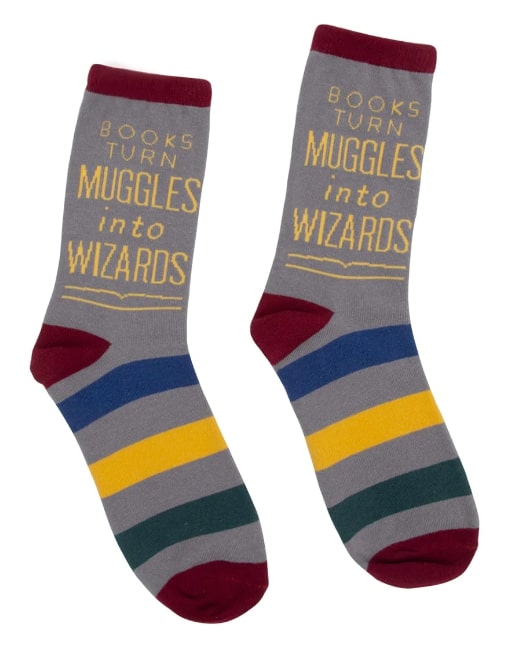 BOOKS TURN MUGGLES INTO WIZARDS SOCKS - SMALL
