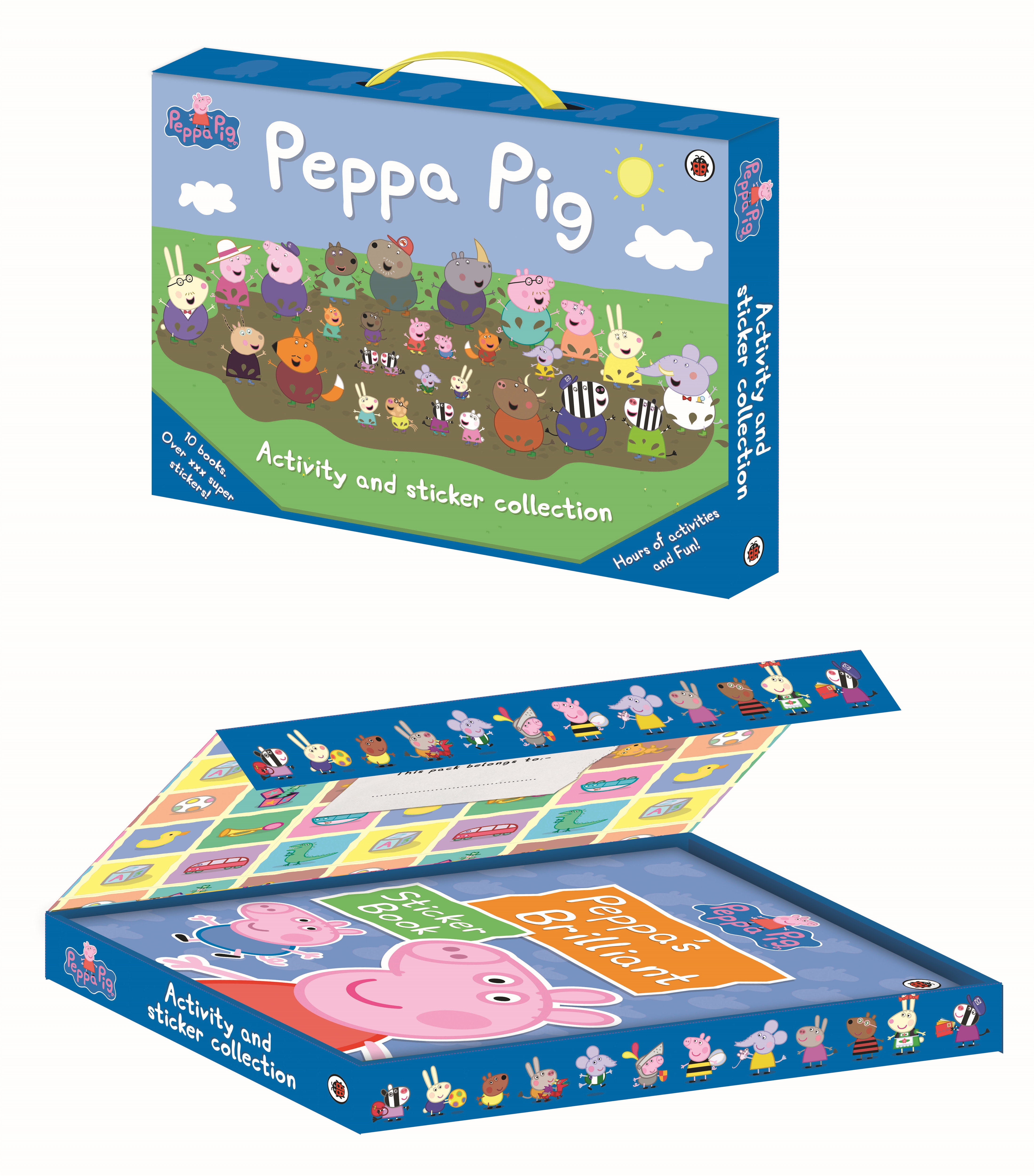 PEPPA PIGS ACTIVITY CARRY CASE - ACTIVITY AND STICKER COLLECTION (10 BOOKS)