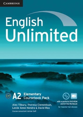 ENGLISH UNLIMITED A2 ELEMENTARY SB (+ E-PORTFOLIO) AND ONLINE WB PACK