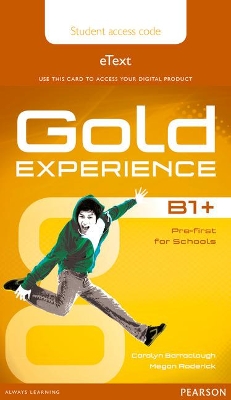 GOLD EXPERIENCE E-TEXT STUDENT S ACCESS CARD B1+