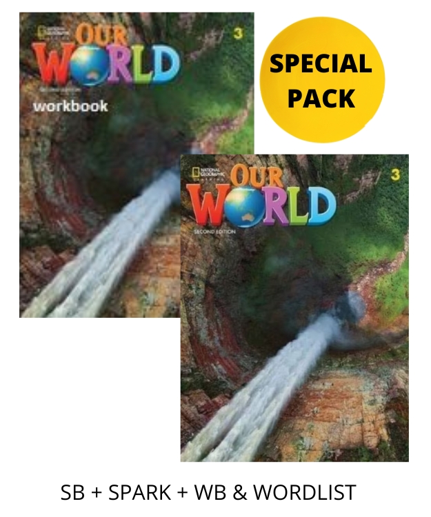 OUR WORLD 3 SB  WB SPECIAL PACK FOR GREECE (SB  SPARK  WB  WORDLIST) BRIT. ED 2ND ED