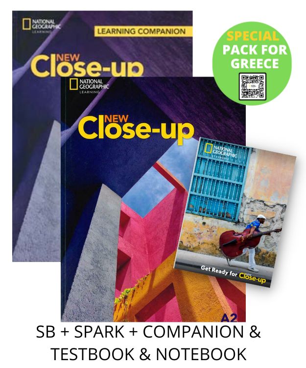 NEW CLOSE-UP A2 SPECIAL PACK FOR GREECE (SB  SPARK  COMPANION  TESTBOOK  NOTEBOOK)