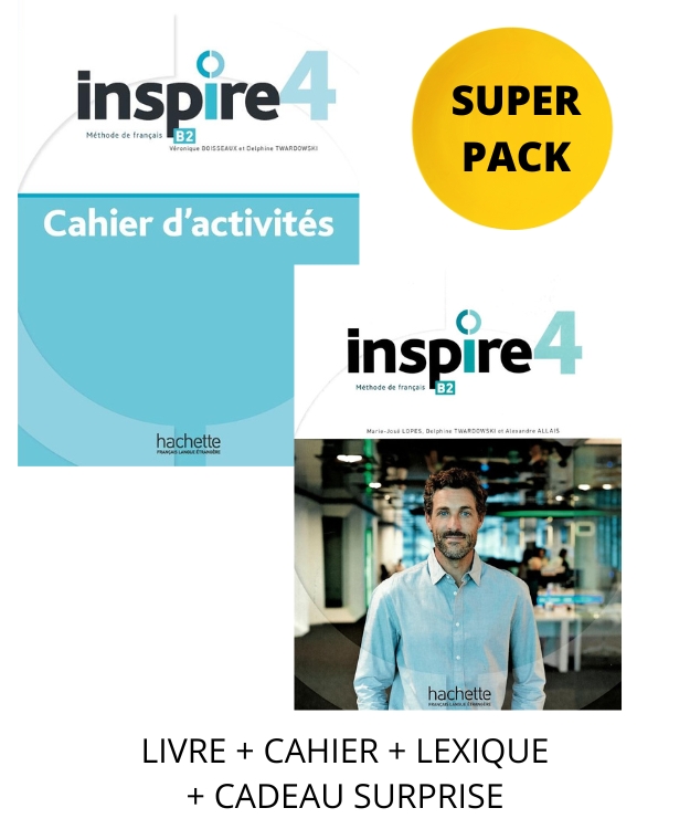 INSPIRE 4 SUPER PACK (LIVRE  CAHIER  LEXIQUE  CADEAU SURPRISE)